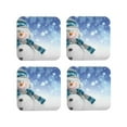 thumbnail image 2 of Balery 4 Pcs Christmas Snowman In The Snowleather Coasters Set, Drink Table Cup Coasters For Living Room Kitchen Coffee Decor, 2 of 9