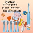 thumbnail image 3 of Cepillo de dientes eléctrico sónico para niños, cepillo de dientes para limpieza de dientes para niños, blanqueamiento con 6 boquillas suaves, cepillo de dientes para niños limpio, 3 of 5