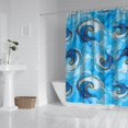 thumbnail image 2 of Blue Gold Marble Pattern Shower Curtain 84"x72" ,Bathroom Decorative Shower Curtains Set with 12 Hooks,Modern Waterproof Washable Shower Curtain, 2 of 6