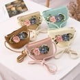 thumbnail image 5 of Little Girls Kids Straw Wide Brim Sun Hat Shoulder Bag Cute Flower Beach Cap, 5 of 6
