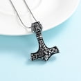 thumbnail image 3 of Mjolnir Thors Hammer Urn Necklace for Ashes for Men Celtic Nordic Viking Cremation Jewelry for Women Keepsake Memorial Ashes Pendant, 3 of 5