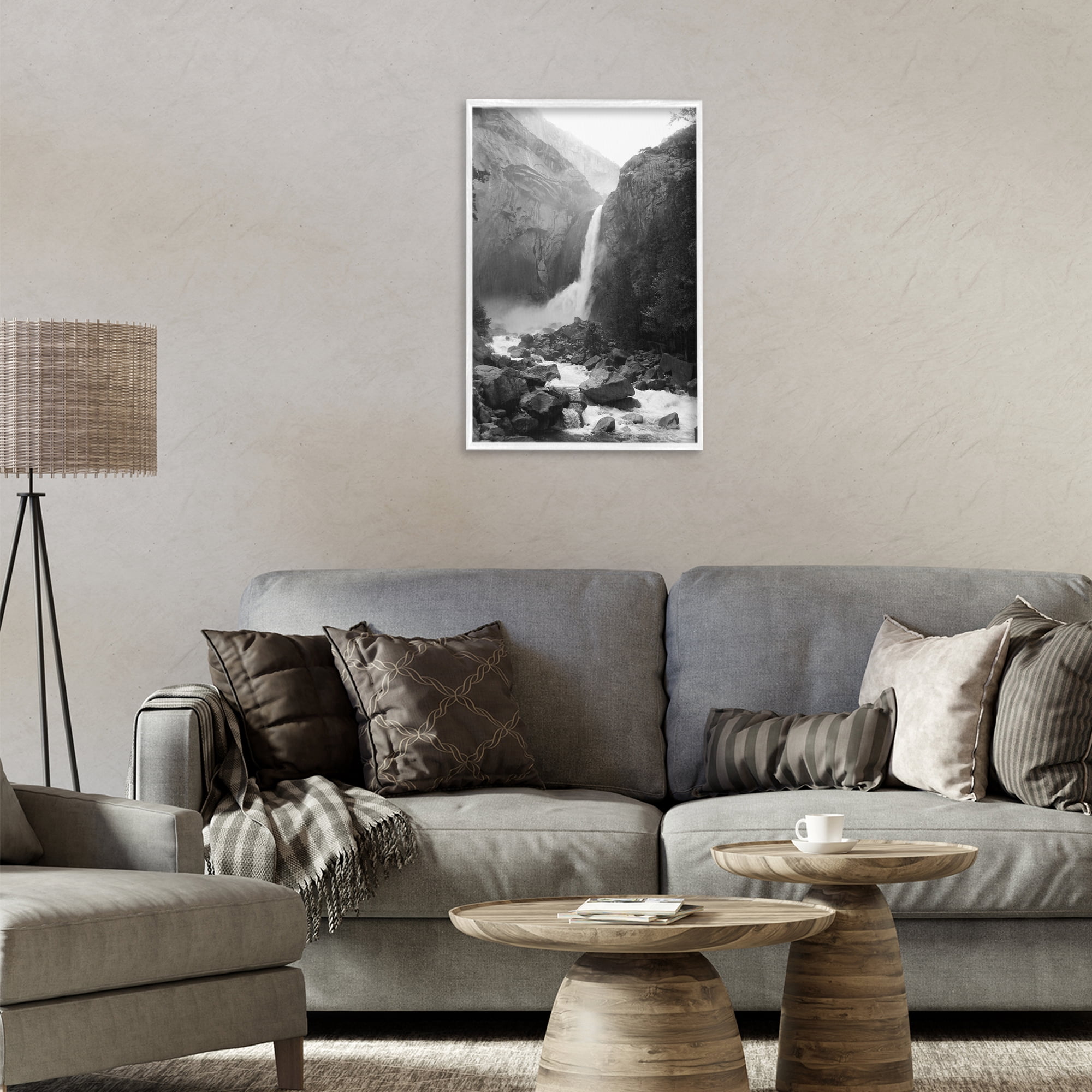 Stupell Industries Rocky Yosemite Falls White Framed Giclee Art, design by Kim Curinga
