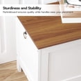 thumbnail image 4 of Toy Box, Retro Wooden Look Storage Chest with Safety Hinge, Entryway Storage Bench Supports 220 lb, 29.9 x 15.7 x 18.9 Inches Toy Chest Organizer, Easy Assembly (White + Walnut), 4 of 17