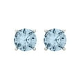 thumbnail image 3 of Clara Pucci 4Ct Natural Sky Blue Topaz Round Cut VVS1 Screw Back Stud 18k Solid hypoallergenic Gold Designer Earrings For December, 3 of 7