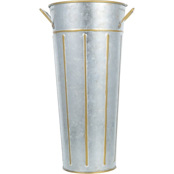 HOMEMAXS  Pole Metallic Vintage Tin Vase Flower Bucket Unique for Flowers