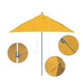 thumbnail image 2 of California Umbrella  6' Sq. Aluminum Frame, Fiberglass Rib Patio Umbrella, Push Open, Anodized Sliver Finish, Sunbrella Fabric Sunflower Yellow, 2 of 5