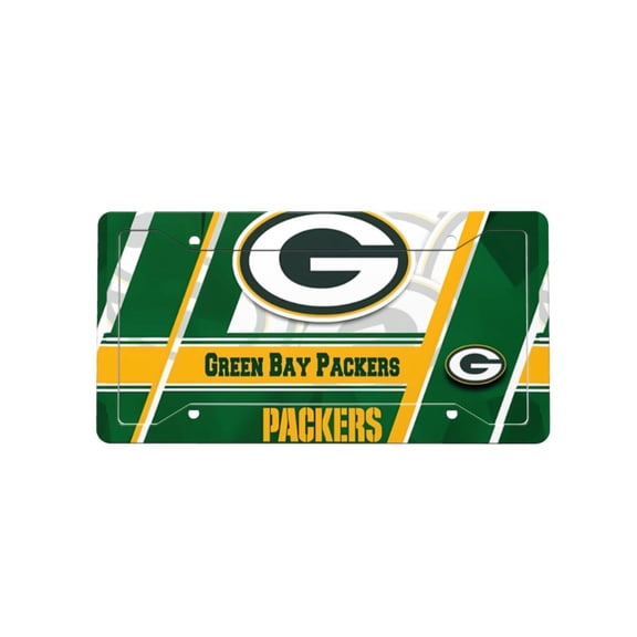 Green_Bay Car License Plate Aluminum Car Front Frames Tags With Accesorie For Truck/Car/SUV Auto Accesory Gift for Football Game Fans