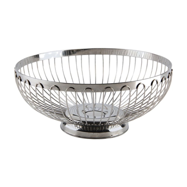 Wweixi Kitchen Fruit Basket Snack Bread Vegetable Bowls Storage for Party Reception 22cm Silver 22cm