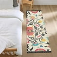 thumbnail image 3 of Yayeee Runner Rug for Bedroom 2'x6' Machine Washable Hallway Non Slip Mat, Beige Red Floral, 3 of 8