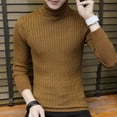 thumbnail image 5 of Winter Chic Men Solid Color Turtleneck Long Sleeve Knitted Sweater Bottoming Top, 5 of 8