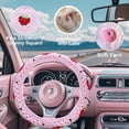 thumbnail image 2 of Crochet Steering Wheel Cover, Strawberry Steering Wheel Cover, 14-15 Inch, Universal Fit, 2 of 5