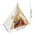 thumbnail image 6 of SKYSHALO Children's Play Teepee, Suitable for 1-5 Year Olds, Indoor & Outdoor Kids Tent with Windows, Includes Mat & Soft Decor Balls, Boys & Girls, Beige, 6 of 9