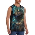 thumbnail image 2 of Kdxio Artistic Light Dot Wolf、 for Men's Muscle T-shirt,Sleeveless for Workout Running Athletic Gym Lounge Casual, 2 of 5