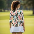 thumbnail image 6 of HUIACONG Leopard Print Women Golf Polo Shirts with Quarter Zip Collar, 3/4 Sleeve Quick Dry Tops for Golf, Tennis, Hiking, Running, Daily Sports, 6 of 10