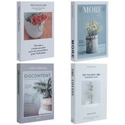 Faux Books for Decoration, Set of 4 Modern Decorative Books, Hardcover Fake Books for Display, Decoration Books for Living Room, Bedroom, Coffee Table, Book Shelf, Bar