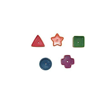 Fisher-Price Baby's First Blocks #K7167 and #L4804 - Replacement Blocks - 1 Each - Blue Round, Green Square, Red Triangle, Purple Plus and Orange