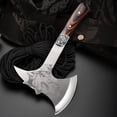 thumbnail image 2 of Portable Tactical Hatchet Camping Axe Wooden Handle Survival Wolf-head Axe, 2 of 5