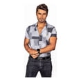 thumbnail image 4 of Camisa Hombre Casual Manga Corta Cuadros, Moon Rain Oversize, 4 of 7