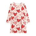 thumbnail image 4 of Long Sleeve Dresses for Girls Spring Crewneck Casual Dress Cute Heart Graphic Dress for Girl Size 4-14, 4 of 5