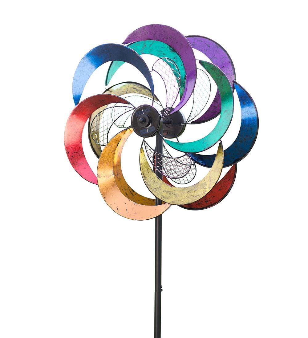 Wind & Weather Solar Mesh Rainbow Wind Spinner for Gardens by Problem Solvers