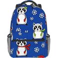 thumbnail image 1 of Christmas Raccoon School Book bag Hiking Travel Camping Backpack Lightweight Daypack, 1 of 7