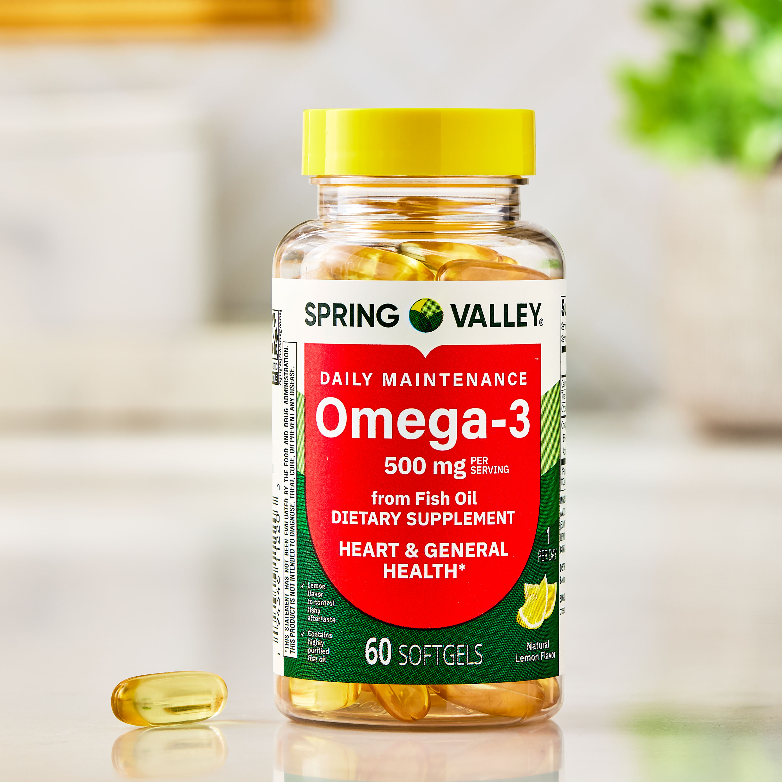 Spring Valley Fish Oil Omega-3 500mg, 60 Softgels photo 3