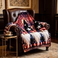 thumbnail image 5 of Anhility 4th of July Floral Flannel Throw Blanket, 27.6x39.4in Red White Blue USA Flag Design for Independence Day, Summer Nap, Office & Air Conditioned Room Use, 5 of 6