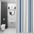 thumbnail image 4 of Minimalist Shower Curtain for Bathroom Decor, Grey-blue Gradient Gray Stripes Farm Waterproof Fabric Shower Curtain, 36"x72" Set with 12 Hooks, 4 of 9