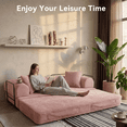 thumbnail image 4 of LazySunsets Sofa Bed Convertible Boneless Couch Corduroy Modular Couch Bed with Fixed-Shape Frame & Removable Armrests for Living Room, Bedroom Pink, 4 of 8
