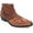 Brown-11, variant on Men's Cowboy Boots Western Leather Lined Ankle Harness Strap Side Zipper Shoes