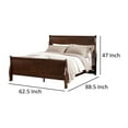 thumbnail image 5 of Ryla Queen Size Bed- Sleigh Panel Headboard- Dark Cherry Brown Solid Wood, 5 of 6