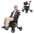 thumbnail image 3 of Koiauber Walkers for Seniors,8" Big Rubber Wheels All Road Rollator Walker with Seat,Foldable Height Adjustable Rolling Walker,Aluminum Alloy Adult Walking Aid, 3 of 7