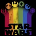 thumbnail image 2 of Junior's Star Wars Pride Rainbow Crests Logo Graphic Tee Black Medium, 2 of 3