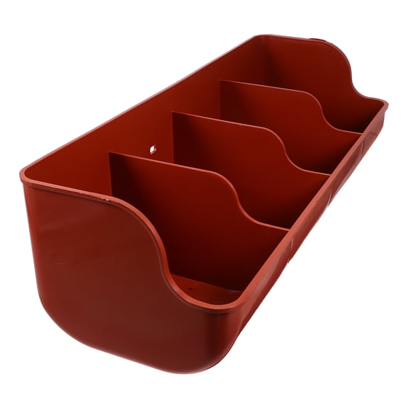 OUNONA Small Animal Feeder Plastic Light Brown Durable Feeding Trough for Farm Livestock 1Pack