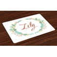 thumbnail image 1 of Ambesonne Lily Place Mats Set of 4, Celebratory Girl Name Classic, Standard Size, Multicolor, 1 of 4