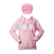 Breast Cancer Awareness Kit - Save Second Base Hoodie + Bedazzled Newsboy - X-Large