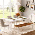 thumbnail image 4 of Fnova 78.74" Industrial Dining Table for 6-8 Person, Long Rectangle Wood Kitchen Table with Heavy Duty Metal Frame for Living Room & Home Office, 4 of 17