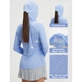 thumbnail image 2 of baleaf Women's Sun Shirts UPF 50+ UV Shirt Mesh Back Lightweight Long Sleeve Tops Breathable SPF Hoodie for Hiking Light Blue L, 2 of 7