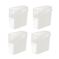 thumbnail image 3 of Contenedor para queso en lonchas para refrigerador, 4 piezas, caja de almacenamiento de queso con tapa abatible, contenedor para queso, soporte para guardar queso, color blanco, 3 of 7