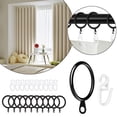 thumbnail image 1 of Pack of 10 Metal Curtain Rings Curtain Hanging Rings Plastic Curtain Hooks, 1 of 8