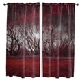 thumbnail image 2 of Red Trees Starry Sky Forest Curtain For Living Room Kids Bedroom Kitchen Window Curtains Home Interior Drapes, 2 of 7