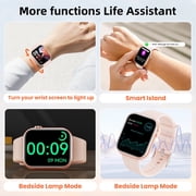 Mingdaln 1.85HD Men Womens Smart watch,with Bluetooth Answer/Make Calls/120+Sports Modes/10 Days Standby, IP68 Waterproof Fitness Tracker Fits for Android Iphone Devices, perfect gift(Pink)