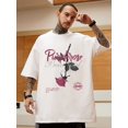 thumbnail image 3 of Camiseta con gráfico de letras góticas y rosas de verano para hombre, camiseta de algodón de manga corta a la moda de hip hop, camisetas con estampado de ropa urbana Y2K de gran tamaño, 3 of 5