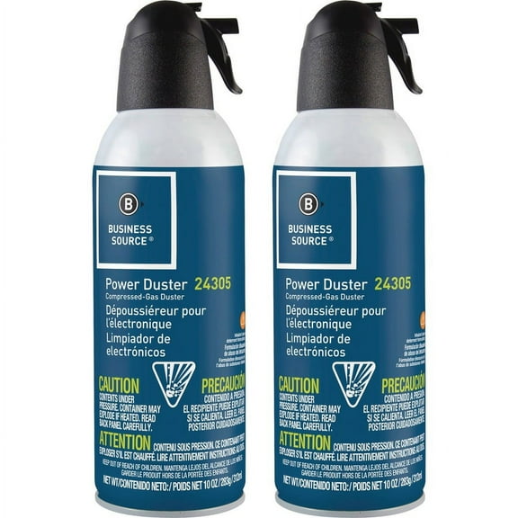 Business Source Power Duster - 10 oz - Moisture-free, Ozone-safe - 2 / Pack - Multi | Bundle of 2 Packs