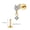 Gold 1.2x6mm, variant on Right Grand ASTM F136 Titanium Double Marquises with CZ Dangle Stud Earring Cartilage Helix Tragus Flat Back Piercing Jewelry