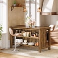 thumbnail image 4 of Tribesigns Kitchen Island with Seating and Storage, 59-Inch Large Farmhouse Stationary Island Table for Kitchen, 3-Tier Counter Height Coffee Bar Tables for Dining Room, Rustic Brown, 4 of 5