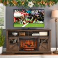 thumbnail image 2 of Glavbiku 60" Electric Fireplace Entertainment Center With Door Sensor,Brown, 2 of 13