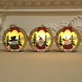 thumbnail image 4 of HESHENG Christmas Hanging Ornaments Star Round Santa Snowman LED Light Wooden Pendant Christmas Decorations Snowman Round Style, 4 of 6