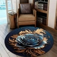 thumbnail image 3 of Futuristic Grid Round Area Rug, neon cyber pattern circle carpet for media room or bedroom, soft washable non-slip floor mat, sci-fi décor statement, 3 of 6