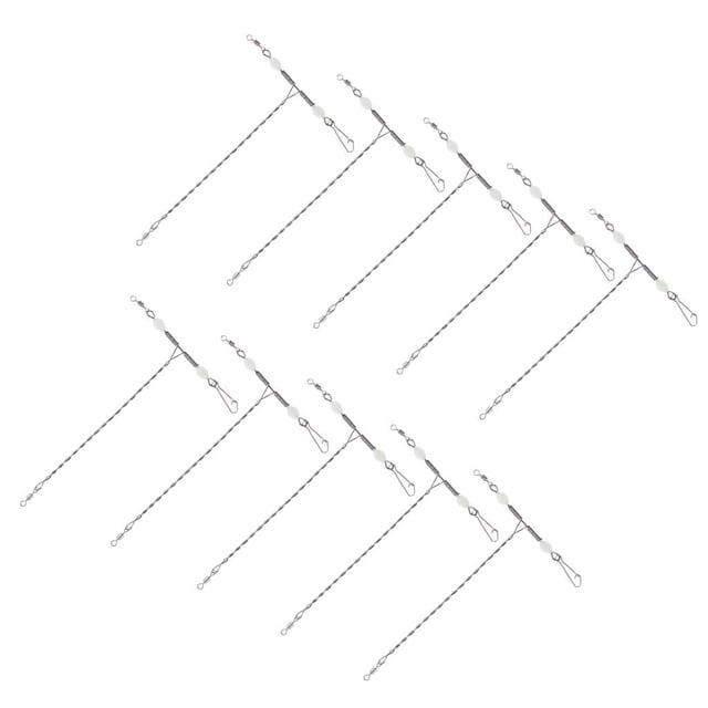 Conector de gancho giratorio de 3 vías piezas, conector en apariencia de T de ocho anillos giratorios, línea de señuelo de pesca